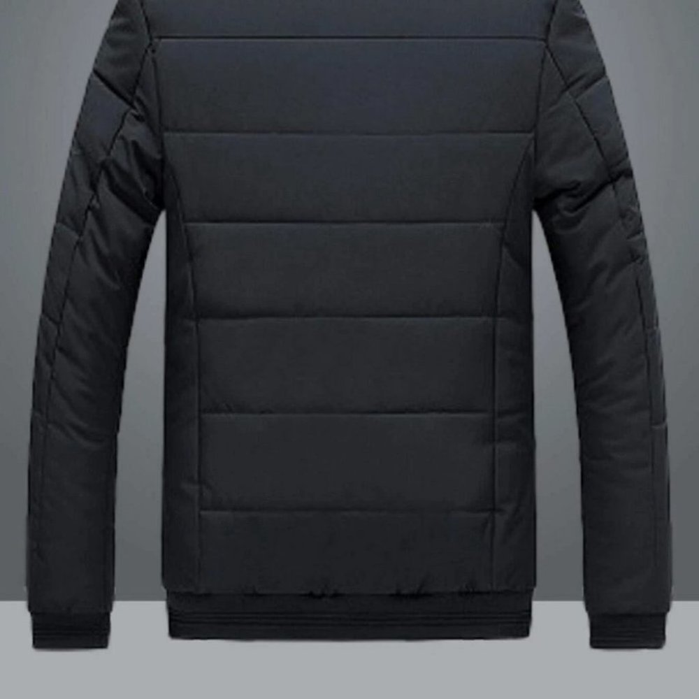 Black Mens Thermal Puffer Jacket - Picture 4 of 5